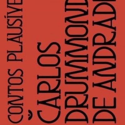 Capa de livro vermelha com texto preto de Carlos Drummond de Andrade