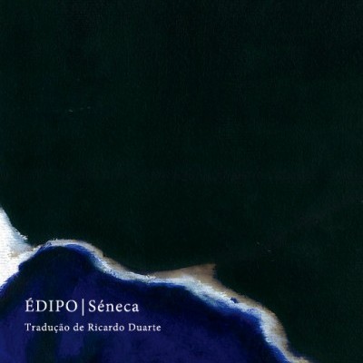 Capa de livro preto e azul com texto ÉDIPO | Séneca