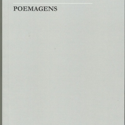 Capa de livro branco com título POEMAGENS e autores Sofia Martinez e Adriana Crespo.