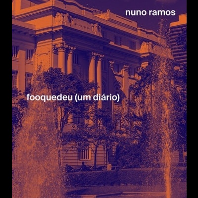 Capa de livro com edifício clássico e jatos de água