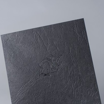 Capa preta com relevo de rinoceronte em fundo cinza claro