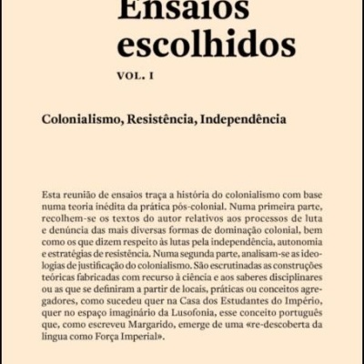 Capa de livro em creme com texto preto sobre colonialismo e resistência