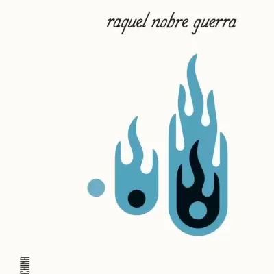 Capa de livro branca com título, nome do autor e imagem de chamas azuis.