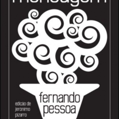 Capa de livro 'mensagem' com design de vaso e texto em branco sobre fundo preto