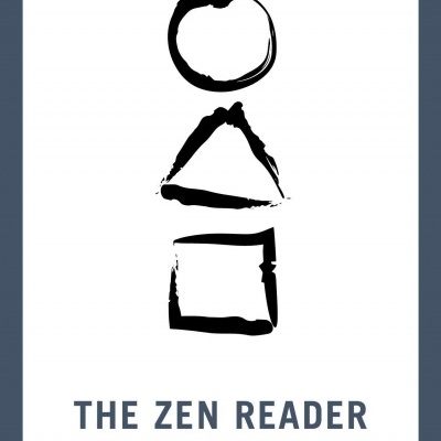 Capa de livro com símbolos geométricos e texto THE ZEN READER