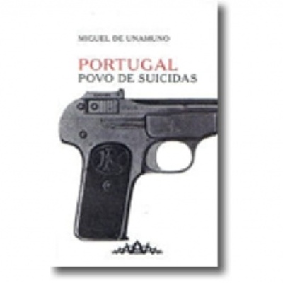 Capa de livro 'Portugal Povo de Suicidas' com imagem de pistola preta