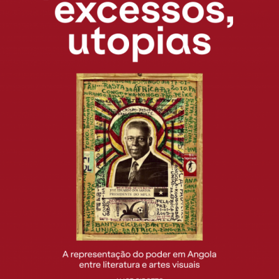 Capa de livro com título 'pesadelos, excessos, utopias' e retrato decorado