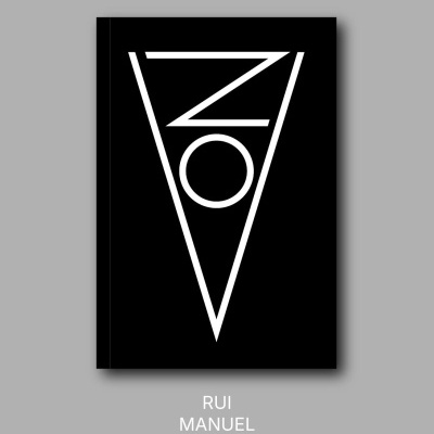 Capa de livro preta com design gráfico branco e texto RUI MANUEL AMARAL.