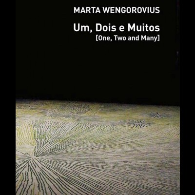 Capa de livro com título e autor em fundo preto e padrão abstrato na parte inferior