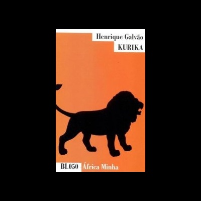 Capa de livro laranja com silhueta preta de leão e texto Henrique Galvão KURIKA