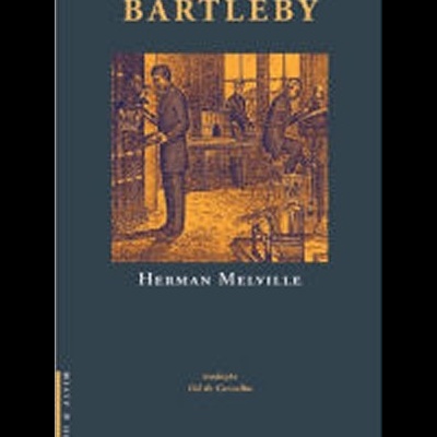 Capa do livro Bartleby de Herman Melville com ilustração de homens no escritório