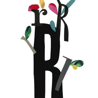 Capa do livro Relatos de Thomas Bernhard com letras pretas e elementos gráficos coloridos