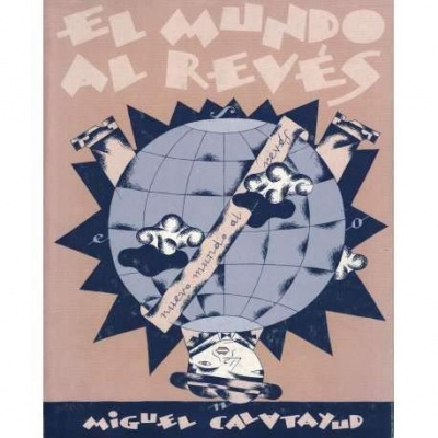 Capa de livro com título e desenho de globo terrestre azul com pilares e faixa manuscrita