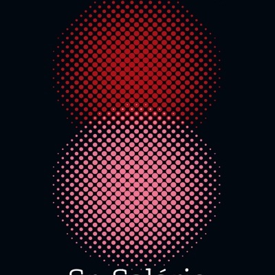 Capa do livro Sr. Salário de Sally Rooney com círculos vermelhos e rosa num fundo preto