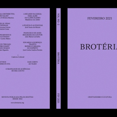 Capa lilás revista BROTÉRIA, fevereiro 2021 com texto preto