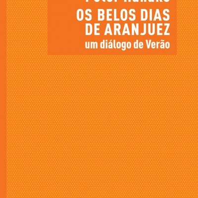 Capa de livro laranja com título e autor em letras brancas