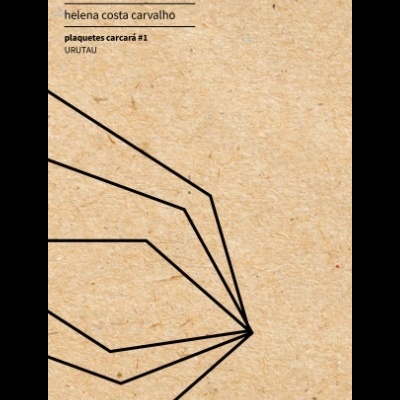 Capa de CD/vinil castanha com padrão geométrico preto e texto a negro