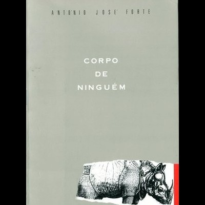 Capa de livro cinza com título, nome do autor, estrela vermelha e ilustração de rinoceronte.