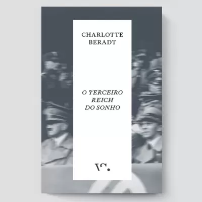 Capa de livro cinza com faixa branca e texto central