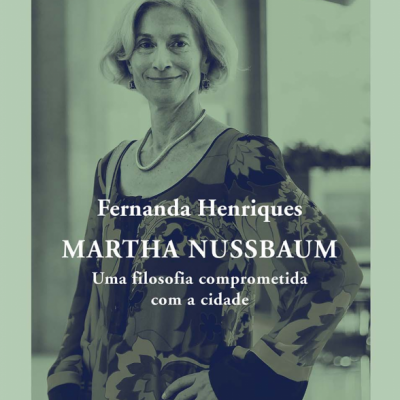 Capa de livro com mulher e texto sobre Martha Nussbaum