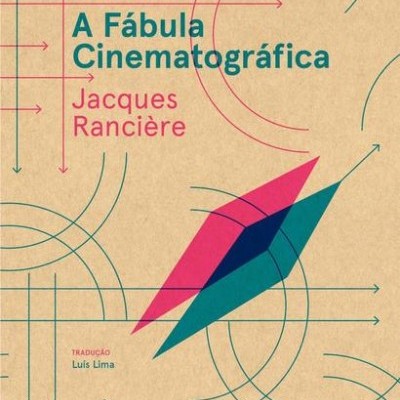 Capa de livro A Fábula Cinematográfica com padrões geométricos coloridos sobre fundo bege
