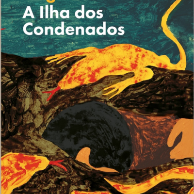 Capa do livro 'A Ilha dos Condenados' de Stig Dagerman com ilustração abstrata colorida.