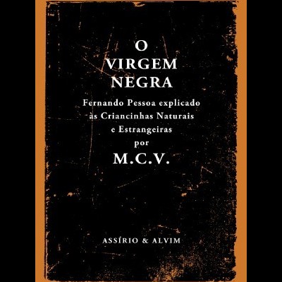 Capa de livro O Virgem Negra com texto branco sobre fundo preto desgastado