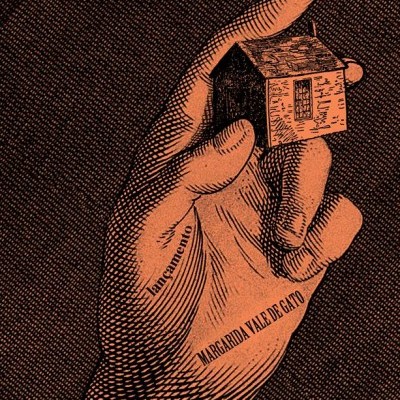 Ilustração em tom sépia de mão segurando casa pequena em miniatura com texto