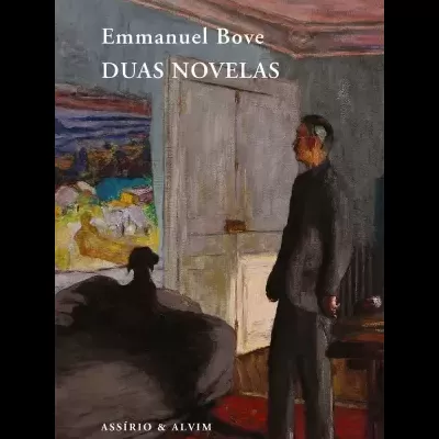 Capa de livro com pintura artística e texto Emmanuel Bove DUAS NOVELAS.