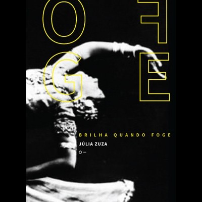 Capa de álbum preto e branco com texto amarelo e branco