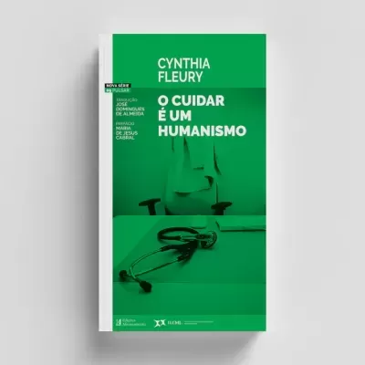 Capa de livro verde com texto e imagem de estetoscópio sobre mesa