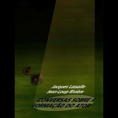 Cartaz verde escuro com texto branco e preto sobre conversas sobre formação do ator.