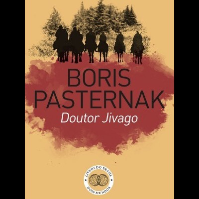 Capa do livro Doutor Jivago com figuras a cavalo e texto