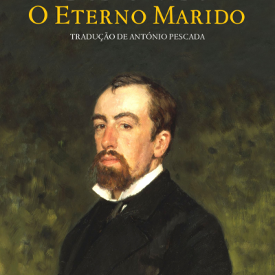 Capa do livro O Eterno Marido de Fiódor Dostoievski com pintura de homem e texto editorial.