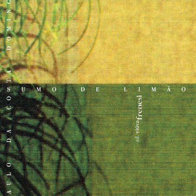 Capa de livro com padrão abstrato verde e amarelo e texto em português