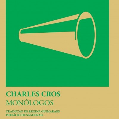 Capa de livro verde e bege com megafone e texto