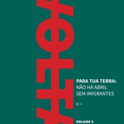 Capa de livro verde com título e design em letras vermelhas e brancas