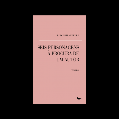 Capa de livro rosa claro com texto preto e pássaro preto no canto inferior direito