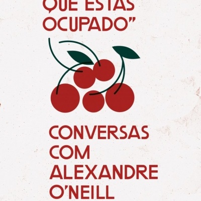 Capa de livro 'DIZ-LHE QUE ESTÁS OCUPADO' com ilustração de cerejas vermelhas