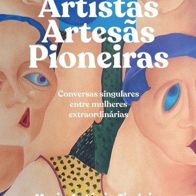 Capa de livro com ilustração de faces femininas e texto em português.