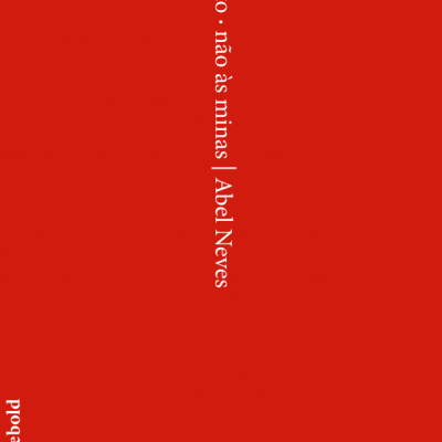 Fundo vermelho com texto branco vertical