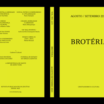 Capa e contracapa de publicação amarela com texto preto e lista de artigos.
