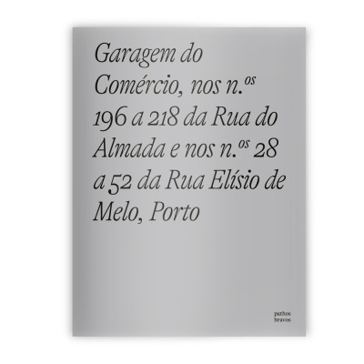 Pôster cinzento com texto em preto sobre locais em Porto