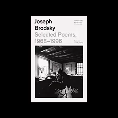 Capa de livro Joseph Brodsky Selected Poems 1968-1996 com foto em preto e branco