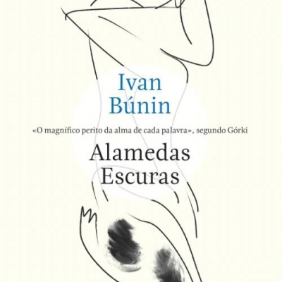 Capa do livro 'Alamedas Escuras' de Ivan Búnin com desenho esquemático