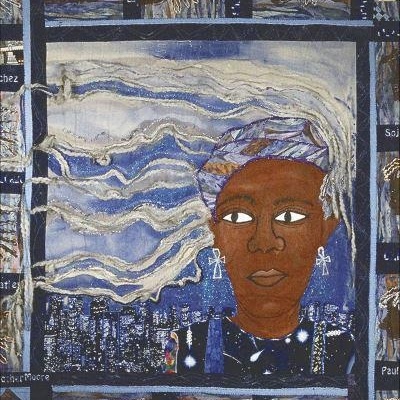 Capa do livro Sister Outsider de Audre Lorde com ilustração de mulher e fundo azul