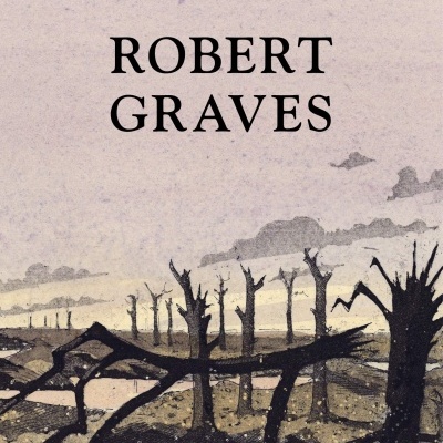 Capa de livro 'Robert Graves' com ilustração de árvores mortas e céu cinzento