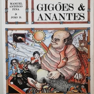 Capa do jogo Gigões & Anantes com ilustração colorida de figuras caricaturais