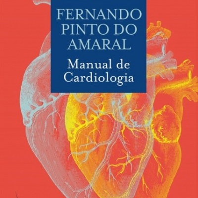 Capa de livro Manual de Cardiologia com ilustração de coração e texto