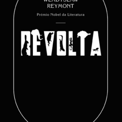 Capa de livro preto com título REVOLTA em branco e texto informativo.